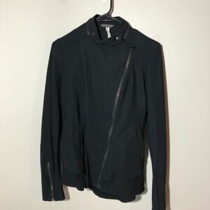 Lululemon bust a move black moto full zip jacket sz 6 womens zippered cuffs